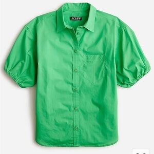 J. Crew Spring garden top shirt in cotton poplin BP612 Green 6